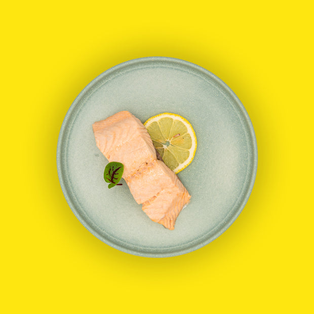 Side of steamed Canadian salmon